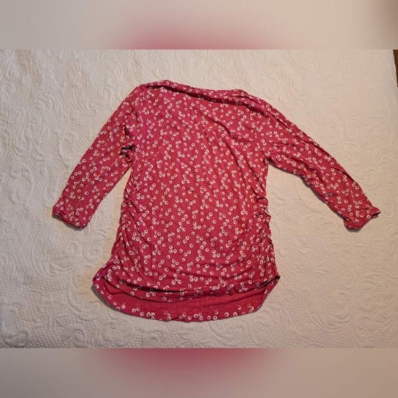 Boden women's size 14 3/4 sleeve pink with white circles shirt VGUC - Picture 5 of 5